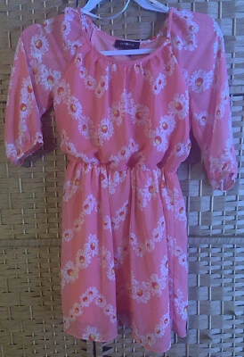 Amy Byer Girls Dress Size 12 Sheer Overlay Floral Easter-Holiday-Party - EUC — 第 1/4 张图片