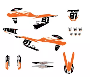 KTM Graphics Kit Fits SX SXF 125 250 450 2019 2020 2021 2022 Motocross Decal MX - Foto 1 di 3