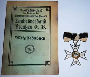 GERMAN  -  Prussian, Landesverband Badge. 30 Years. + Membership book. - Picture 1 of 8