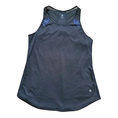 Camiseta sin mangas Champion para mujer grande negra con acento azul sin mangas Dri Fit camiseta activa Foto 1 de 4