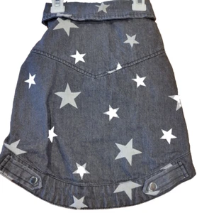 Top Paw Black w/Gray Stars Denim Dog Jacket Vest, Size Medium NWT - Picture 1 of 4