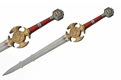 Red Medieval Templar Training Sword 35.5" Polyurethane With Guard And Pommel - Image 1 of 3