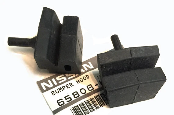 Juego de parachoques de goma para capó Datsun 1200 (B110) genuino, 1970-1973, OEM ¡NUEVO! Foto 1 de 1