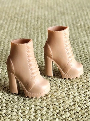 Muñeca Barbie Fashionista - Botines de tacón alto tostados de repuesto zapatos de bota Chukka Foto 1 de 4