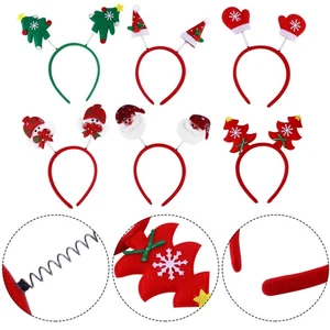 6pcs Christmas Santa Headbands Reindeer Antlers Headband Costume Hair Party Hair - Foto 1 di 12