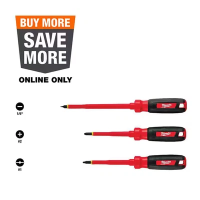 1000-Volt Insulated Screwdriver Set (3-Piece) - Image 1 of 4