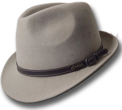 Sombrero de fieltro Trilby australiano lana cuero banda fedora piel hombre/mujer cubo HW03... Foto 1 de 4