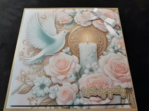 New Handmade Dove/floral Themed Sympathy Card Size 8" X 8" - Picture 1 of 5