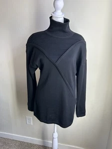 Louis Feraud Vintage Wollpullover Damen 6 schwarz Stehkragen asymmetrisch Winter Ski " - Bild 1 von 13
