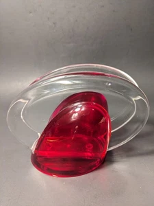 GUZZINI Italy Red Clear Plexi Glass Space Age Napkin/Letter Holder  - Bild 1 von 12