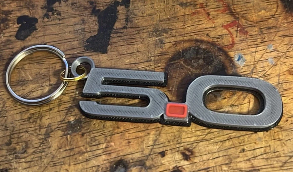 Mustang 5.0 Badge Keychain(3D Printed) - Image 1 of 1