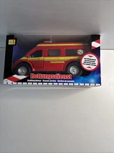 Kids Fun Feuerwehr Rettungsdienst Auto Friktionsmotor Spielzeug 1:20 rot - Bild 1 von 6