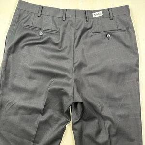 Pantalones de vestir Canali 100 % lana para hombre 35x30 rectos azules a cuadros ligeros LEER - Imagen 1 de 14