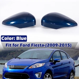 For 2008-2017 Ford Fiesta MK7 Pair Side Rearview Mirror Cover Caps Trim Blue - Picture 1 of 9