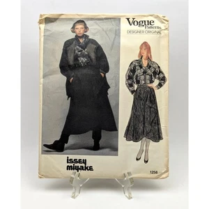 Issey Miyake Jacket & Blouse, Wrap Skirt Vogue 1258 Sewing Pattern, Sz 12 UC 80s - Picture 1 of 8