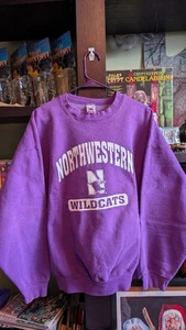 Vintagr Northwestern Wildcats Sweatshirt Purple Crewneck Made In USA Men’s 2XL - Picture 1 of 10
