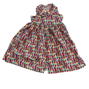 Kelly’s Kids Girls Floral Flower Pot Print Fit & Flare Dress Size 5 Cottagecore - Picture 1 of 9