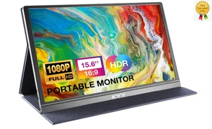 KYY Portable Monitor 15.6inch 1080P FHD USB-C, HDMI Computer Display HDR IPS - Picture 1 of 11