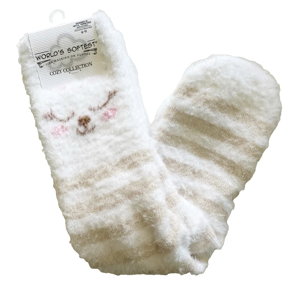 Calcetines Más Suaves del Mundo Acogedora Colección Conejito Calcetines Rayas Conejo Talla 6-11 Foto 1 de 4