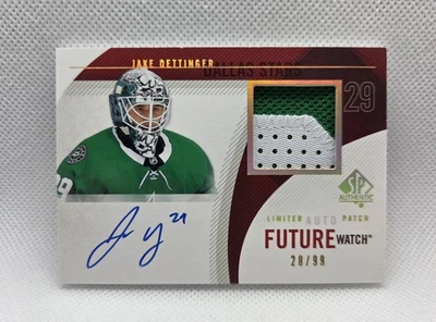 2020-21 SP Authentic Future Watch Auto Patch /99 Jake Oettinger RFWAP-JO - Image 1 of 2