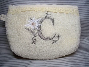 ROMA Italia Souvenir Borsa Donna Cosmetica/Piccola Borsetta Cerniera Nuova Monogramma C - Foto 1 di 3