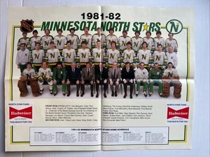 1981-82 Minnesota North Stars Team Poster - Budweiser Bar Poster Schedule 22x17 - Picture 1 of 10