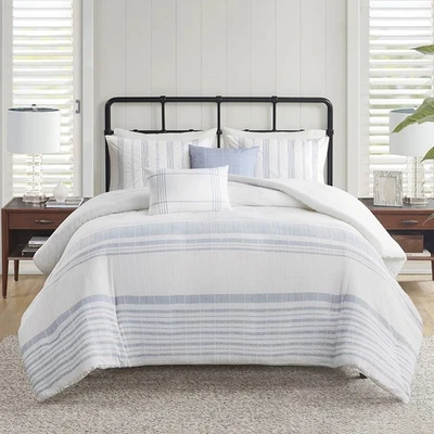 Juego de tiras de edredón de algodón jaquard de 5 piezas con funda nórdica, fundas, almohada decorativa Foto 1 de 4