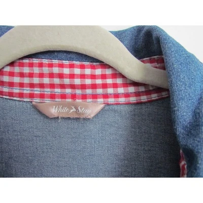 White Stag Womens Denim Christmas Shirt Embroidered Long Sleeve - Image 1 of 4