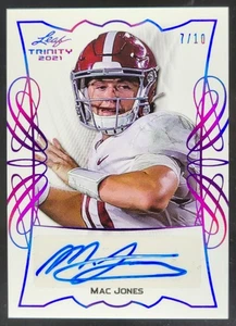 2021 Leaf Trinity Mac Jones Portrait Auto Purple /10 RC Crimson Tide JS2 - Picture 1 of 10