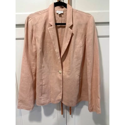 Blazer J. Jill Love de lino para mujer pequeño S rosa melocotón informal chaqueta de carrera Foto 1 de 4