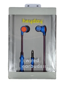 Heyday kabelgebundene Ohrhörer mit Mikrofon 3,5 mm AUX Klinke Kopfhörer hellblau (NEU) - Bild 1 von 6