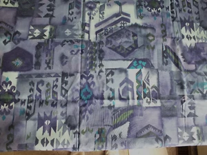 2 yards cotton quilt Fabric Aztec geometric Alexander Henry coll 1996 OOP purple - Picture 1 of 7