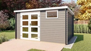 Gartenhaus Holz 28mm Schuppen Gerätehaus 3.9x2.4M mit Boden Henry EB28243F18L - Bild 1 von 10