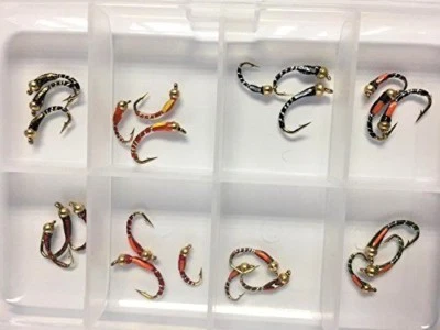 Mosca Pesca 24 Testa con Nervature Epossidiche Ronzanti + Gratis Scatola Misura - Photo 1/4