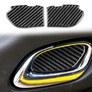 2x Car Carbon Fiber Door Handle Bowl Covers Black Fit Chevrolet Camaro 2010-2015 - Picture 1 of 7