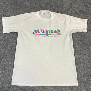 Merestead T-shirt M White Vintage Single Stitch Field Hockey Lacrosse Camp - Picture 1 of 7