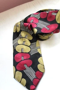 Vintage 90s does 30s Silk Necktie Screenplay Martin Wong Jacquard 3.75 in Tie - Picture 1 of 5