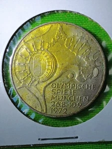 1972 D 10 Deutsche Marks Germany - Silver - Munich Olympics - toned w/ luster - Picture 1 of 4