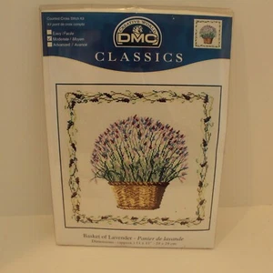 DMC Classics Basket of Lavender Moderate Counted Cross Stitch Kit 11 x 11" - Picture 1 of 4