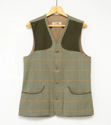 Men's Captain Currey Wool Tweed Hunting Shooting Waistcoat Vest Jacket Size M - Image 1 of 4