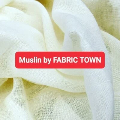 FABRIC TOWN 100% Ägyptische Baumwolle Musselin Stoff Weich Handarbeit Käsetuch Baumwollstoff 150cm