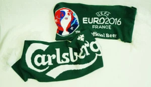 UEFA Euro 2016 France Dark Green Carlsberg Official Beer Souvenir Scarf - Picture 1 of 6