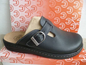 Tower Clogs Mules Slipper Genuine Leather Black - Picture 1 of 7