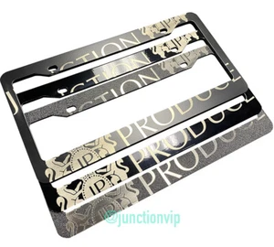 MARCO DE PLACA DE LOGOTIPO GRANDE JUNCTION PRODUCTE VIP EE. UU. TEXTURA JDM COLOR NEGRO - Imagen 1 de 2