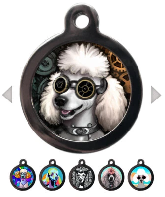 Poodle Breed Pet ID Tag Personalised Name Dog ID Tags For Dogs Puppies - Image 1 of 3
