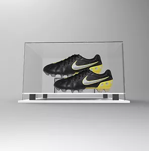 Double Boot Shoe Display Case Acrylic Perspex - Premium WHITE Autographed Signed - Picture 1 of 1
