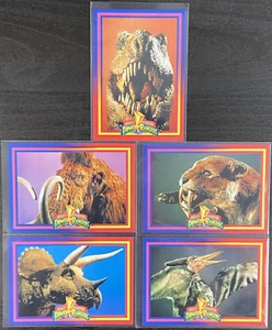 Saban 1994 Mighty Morphin Power Rangers Karten Lot 5x Dinosaurier Säbelzahn Mammut - Bild 1 von 2