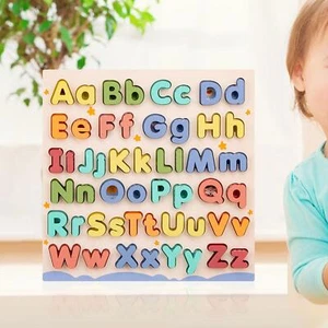 Wooden Educational Abc Puzzle Early Learning Board Preschool Game for Kids - Picture 1 of 7