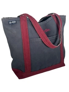 Bolso de Mano Barco Lands End Vintage Años 90 Grande Bolso de Lona Azul Granate Hecho en EE. UU. - Imagen 1 de 18