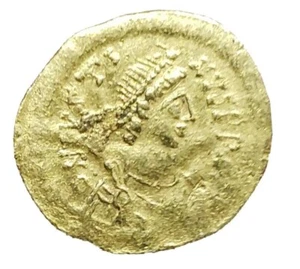 Justin II (AD 565-578) Oro Bizantino Tremissis Constantinopla. Bizantino - Imagen 1 de 2